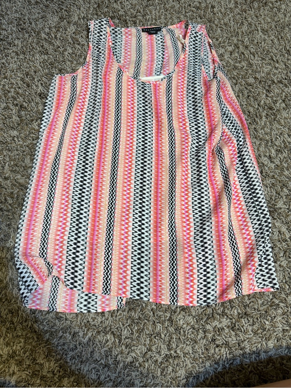 Women’s Metaphor pink and black patterned tank top. Size medium